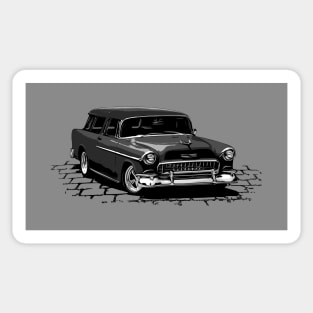 Black 55 Chevy Nomad Sticker